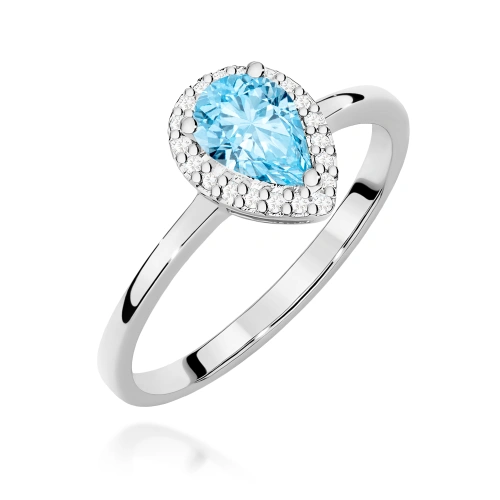 Pierścionek W0455 Topaz Swiss 0,90ct białe złoto 375