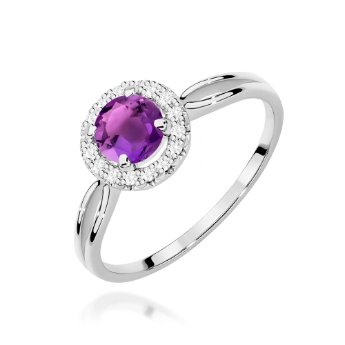 Žiedas W0538 Ametistas 0,90ct Baltas auksas