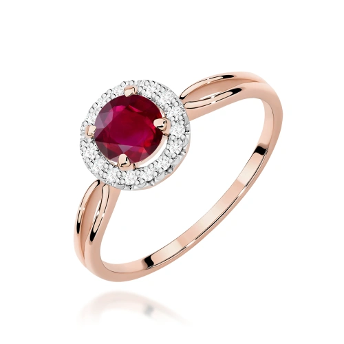 Pierścionek W0538 Rubin 1,20ct różowe złoto