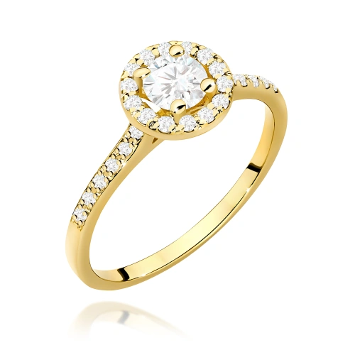 Pierścionek W0551 Diament 0,40ct żółte złoto