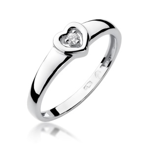 Pierścionek W0001 Diament 0,04ct białe złoto
