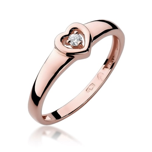 Pierścionek W0001 Diament 0,04ct różowe złoto