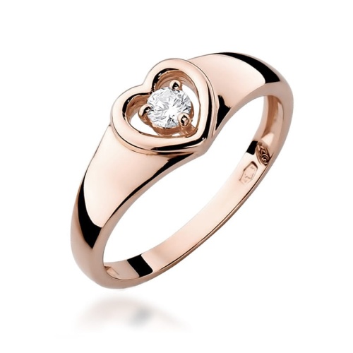 Pierścionek W0001 Diament 0,10ct różowe złoto