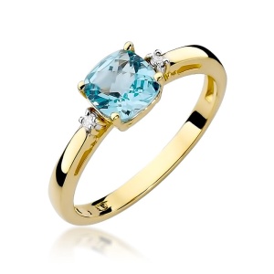 Pierścionek W0003 Topaz Swiss 1,10ct żółte złoto