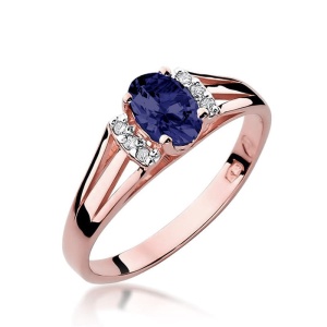 Pierścionek W0005 Szafir 0,70ct różowe złoto
