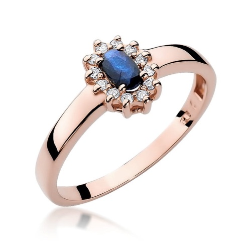 Pierścionek W0026 Szafir 0,30ct różowe złoto