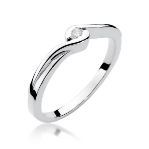 Pierścionek W0027 Diament 0,05ct białe złoto