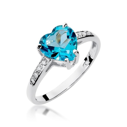 Gyűrű W0031 Topáz Swiss 1,20ct Fehér arany