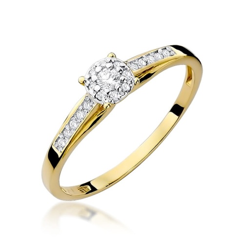 Pierścionek W0034 Diament 0,04ct żółte złoto