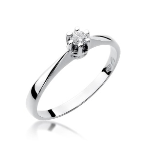 Pierścionek W0036 Diament 0,10ct białe złoto