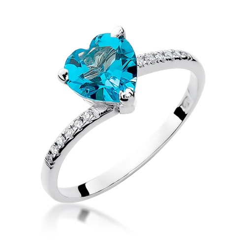 Gyűrű W0050 Topáz Swiss 1,20ct Fehér arany