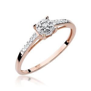 Pierścionek W0055 Diament 0,04ct różowe złoto