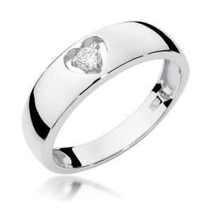 Pierścionek W0071 Diament 0,10ct białe złoto