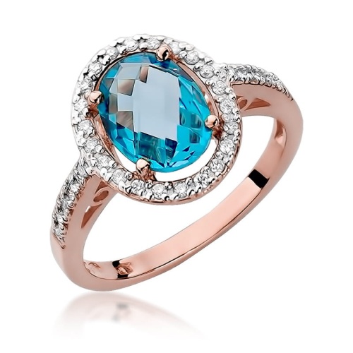 Prsteň W0080 Topás 1,70ct ružové zlato