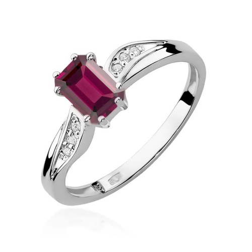 Pierścionek W0094 Granat 0,70ct białe złoto