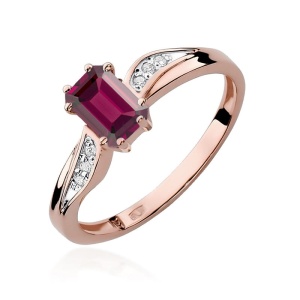 Pierścionek W0094 Granat 0,70ct różowe złoto