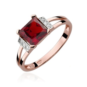 Pierścionek W0103 Granat 1,30ct różowe złoto