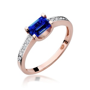 Pierścionek W0105 Szafir 0,60ct różowe złoto