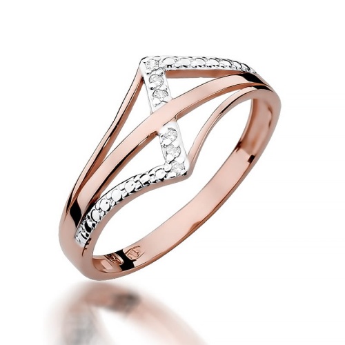 Bague W0114 avec diamants Or rose