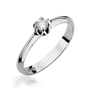 Pierścionek W0134 Diament 0,10ct białe złoto
