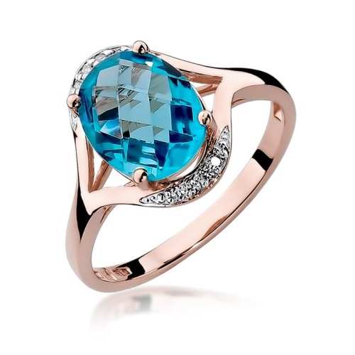 Prsteň W0150 Topás 3,00ct ružové zlato