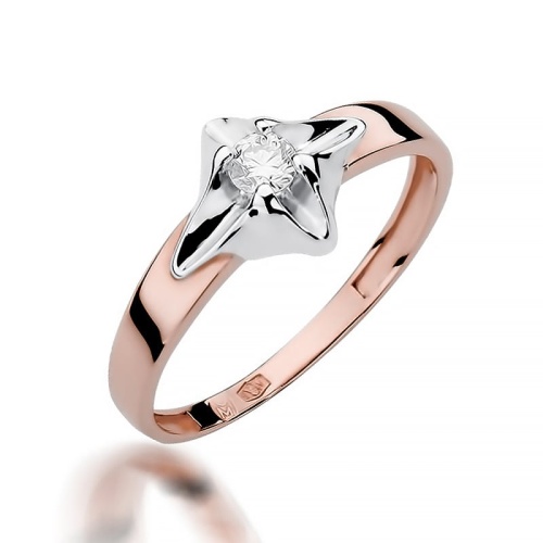 Bague W0155 Diamant 0,12ct Or rose
