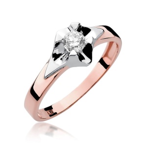 Pierścionek W0155 Diament 0,30ct różowe złoto