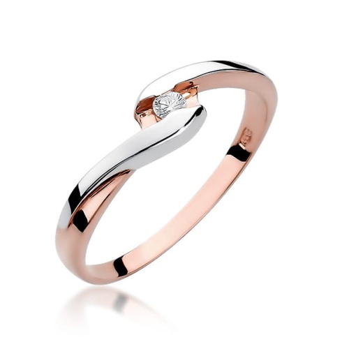 Bague W0158 Diamant 0,05ct Or rose