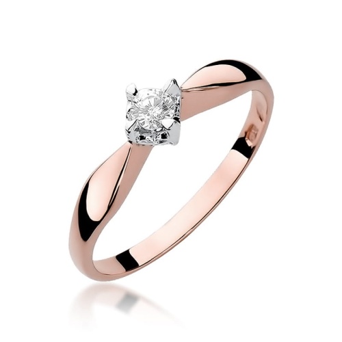 Bague W0171 Diamant 0,12ct Or rose