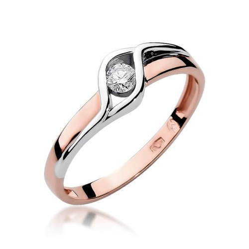 Bague W0178 Diamant 0,10ct Or rose