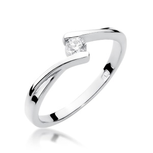 Pierścionek W0180 Diament 0,10ct białe złoto