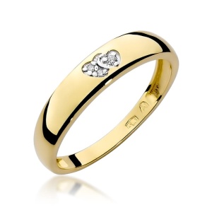 Pierścionek W0189 z diamentami żółte złoto