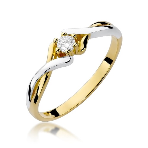 Pierścionek W0190B Diament 0,10ct żółte złoto