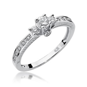 Pierścionek W0199 Diament 0,20ct białe złoto