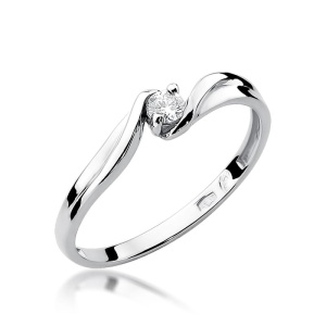Pierścionek W0211 Diament 0,10ct białe złoto
