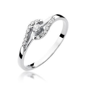 Pierścionek W0237 Diament 0,04ct białe złoto