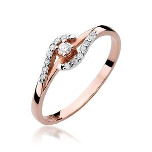 Pierścionek W0237 Diament 0,04ct różowe złoto