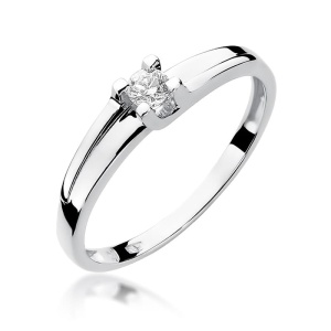 Pierścionek W0246 Diament 0,12ct białe złoto