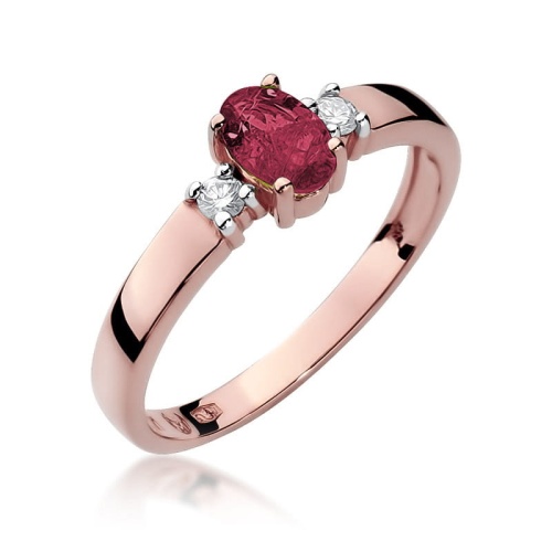 Pierścionek W0264 Rubin 0,60ct różowe złoto