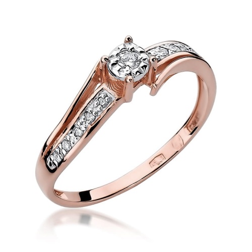 Bague W0269 Diamant 0,05ct Or rose