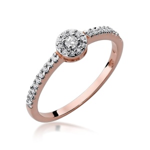 Pierścionek W0273 Diament 0,05ct różowe złoto