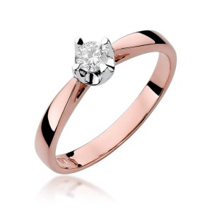 Pierścionek W0293 Diament 0,20ct różowe złoto