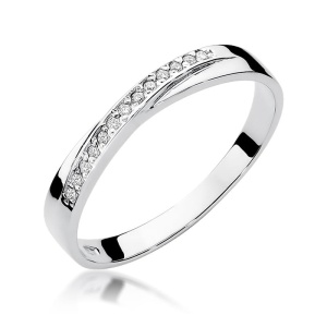 Pierścionek W0305 z diamentami białe złoto