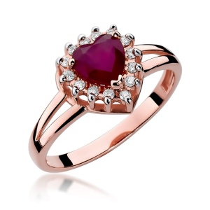 Pierścionek W0310 Rubin 1,10ct różowe złoto