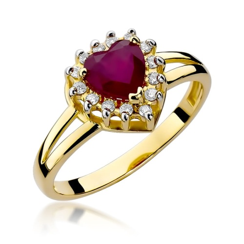 Pierścionek W0310 Rubin 1,10ct żółte złoto