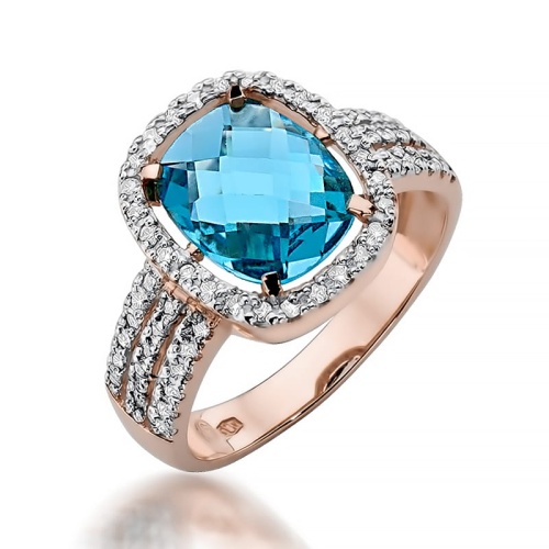 Prsteň W0313 Topás 3,00ct ružové zlato