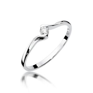 Pierścionek W0332 Diament 0,09ct białe złoto