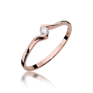 Pierścionek W0332 Diament 0,09ct różowe złoto