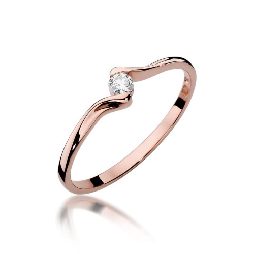 Bague W0332 Diamant 0,09ct Or rose