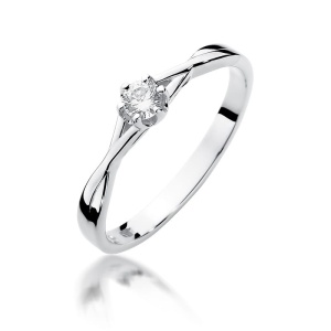 Pierścionek W0340 Diament 0,12ct białe złoto